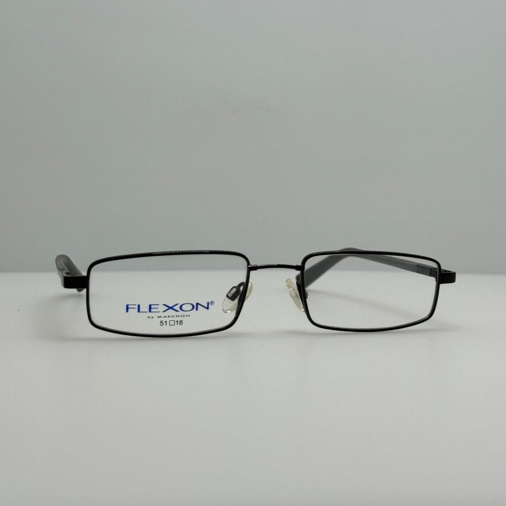 Flexon Eyeglasses Eye Glasses Frames 458 Black Chrome Marchon 51-18-135